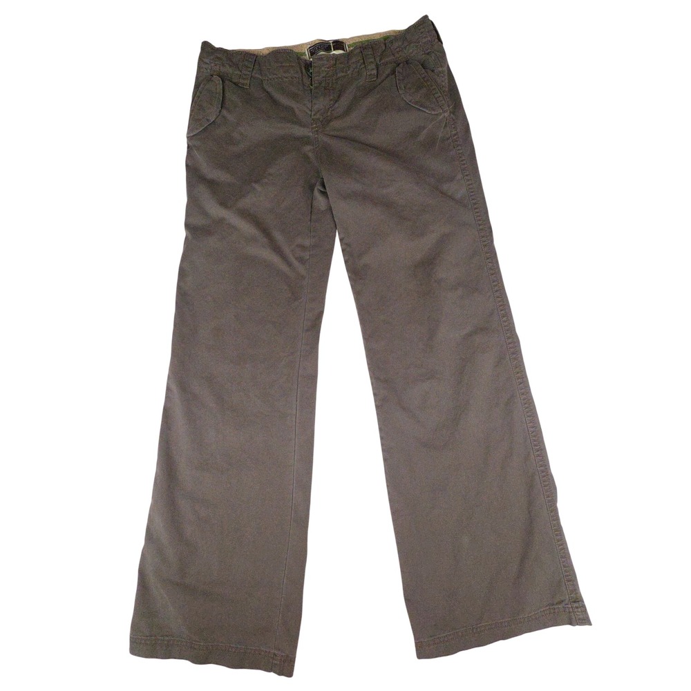 VTG Y2K Old Navy Wide Leg Pants Womens 6 Reg Brown Low Rise Utility Cotton Twill